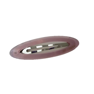Minimalist lavender acetate oval BB hair clip with metallic snap for women