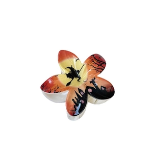 Pince à cheveux Halloween avec dégradé orange et motif de silhouette de sorcière