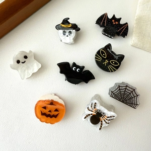 Halloween Mini Pinces à Cheveux Acétate Dessin Animé Fantôme Citrouille Chauve-souris Toile d'Araignée Barrettes Mignonnes Femme