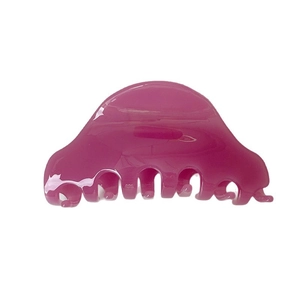 Elegante pinza per capelli a semicerchio in acetato viola rosa con finitura lucida