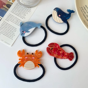 Set di elastici per capelli animali marini con balena e aragosta ad alta elasticità
