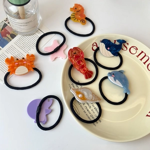Simpatici Elastici per Capelli Cartone Animato Animali Marini Donna Acetat Balena Stella Marina Accessori per Capelli