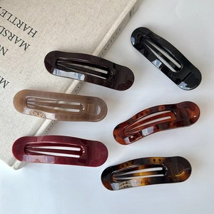 Lot de 6 pinces à cheveux ovales minimalistes avec motifs marbrés écaille de tortue
