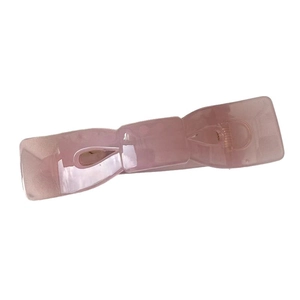 Pinza per capelli rosa traslucida a forma di fiocco per donne con capelli folti