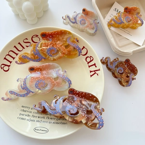 Creative Octopus Shape Hair Claw Clip Acetate Animal Design Hairpin Non-slip Large Small Hair Accessories For Women Hair Bun Styling