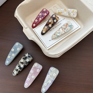 Korean Style Flower Acetate Hair Clip Sweet Floral Duckbill Side Clip Elegant Bangs Clip Handmade Hair Accessories For Women