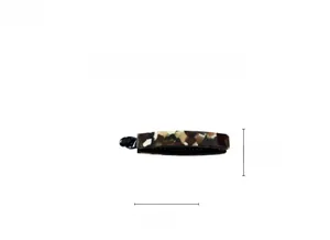 Detail view of 10 cm tortoise shell banana hair clip with inner teeth and dimensions