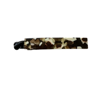 Retro marble acetate banana hair clip with tortoiseshell pattern for elegant hair styling