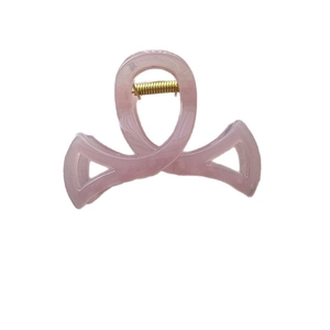 Pince à cheveux noeud ajouré rose lotus élégante pour coiffage queue de cheval haute chic
