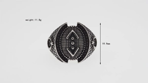 Detailed macro view showing the 19.9mm height and 11.8g weight of the punk anchor ring