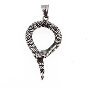 Pendentif serpent cobra vintage en acier inoxydable pour homme avec un style punk rock