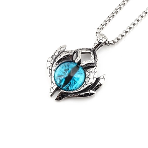 Retro Devil Eye Pendant Necklace Titanium Steel Gothic Punk Evil Eye Rhinestone Sweater Pendant For Men Women Hip Hop Jewelry Gift
