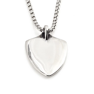 Vintage-Paladin-Schild-Halskette aus silbernem Edelstahl mit Box-Chain-Kette fuer Herren