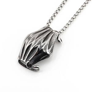 Collier pendentif briquet en acier titane style rock gothique pour hommes et femmes