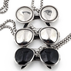 Retro Hip Hop Edelstahl Sonnenbrille Anhänger Halskette Für Herren Vintage Aviator Brille Form Anhänger Mit Box Kette Schmuck