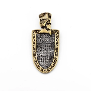 Vintage gold pharaoh shield pendant with black stones for men hip hop street style