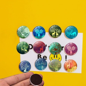 Christmas Reindeer Crystal Glass Refrigerator Magnet Forest Elk Magnetic Whiteboard Sticker For Home Kitchen Office Decor