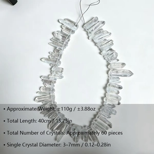 Natural clear quartz crystal point beads strand for DIY necklace jewelry making