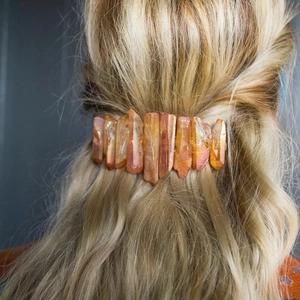 Bohemian Iridescent Natural Crystal Hair Clip Mineral Quartz Spring Clip Wedding Party Women Decorative Hair Accessories