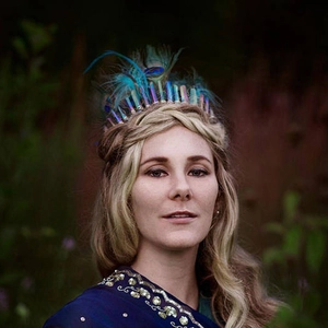 Bohemian crystal peacock feather crown tiara for wedding and festival costumes
