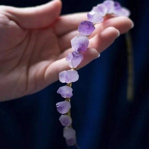 Natural Amethyst Crystal Crown Headband Handcrafted Raw Stone Hair Band For Wedding Anniversary Bohemian Hair Accessories
