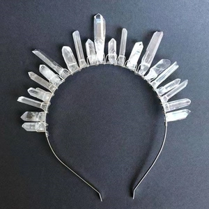 Couronne de cristaux bohème avec pierres naturelles pour mariages et soirées