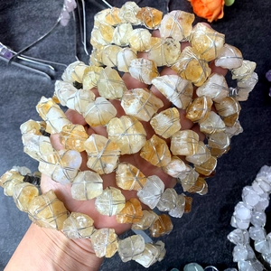 Cerchietto in argento fatto a mano con cristalli naturali di quarzo citrino giallo