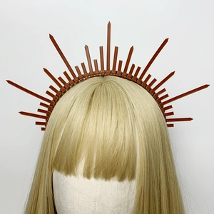 Bandeau Couronne Auréole Gothique en Plastique à Pointes Pour Halloween Cosplay Fête Femmes Accessoires Cheveux
