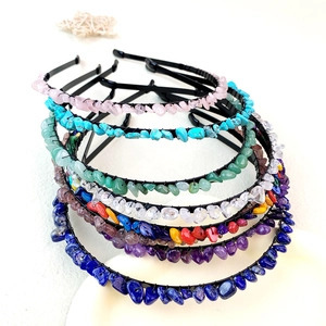 Serre-tête en Pierre de Cristal Naturel Fait Main Serre-tête en Quartz Bohémien pour Mariage Mariée Femmes Bijoux de Cheveux Cadeau de Fête