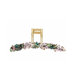 Natural Crystal Alloy Crushed Stone Hair Claw Clip Colorful Handmade Gold Hair Catch For Women Hair Accessories Jewelry