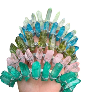 Couronnes de luxe en cristaux naturels faits main pour accessoires de cheveux mariée