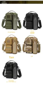 Tactical crossbody bag options with side mesh bottle holder and durable Molle webbing system