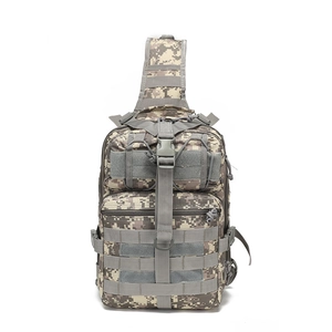 Tactical digital camouflage chest bag with MOLLE webbing for outdoor hiking and sports