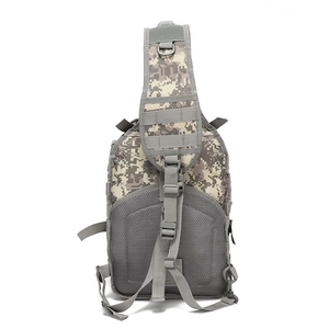 Tactical digital camouflage chest bag with breathable honeycomb mesh back for hiking