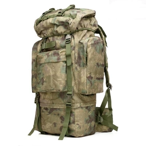 Sac à dos randonnée camouflage 65L imperméable avec grande capacité en nylon robuste