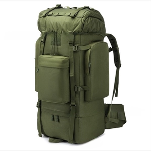Sac à dos de randonnée tactique 65L vert armée avec tissu résistant à l'eau