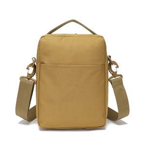 Tactical waterproof crossbody bag in khaki nylon for outdoor hiking and travel use