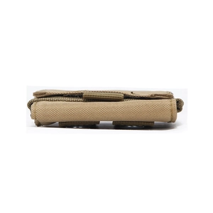 Tactical MOLLE accessory pouch in coyote brown durable nylon with snap closures