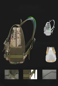Tactical backpack with breathable S-shaped padded shoulder straps and mesh back panel