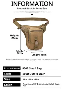Detail of durable 800D Oxford fabric tactical waist bag with multi-pocket design