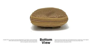 Vue détaillée du bas de la pochette tactique montrant le nylon et les fermetures éclair