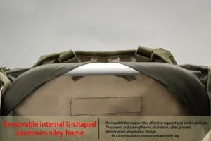 Details zum 65L Wanderrucksack mit abnehmbarem, ergonomischem U-förmigem Aluminium-Tragerahmen