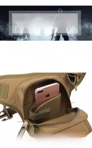 Tactical leg bag interior with zippered main compartment and anti-sway phone layer