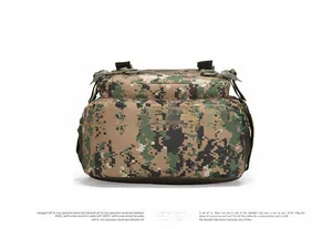 Bottom view of tactical digital camouflage waist pack with durable mesh pocket