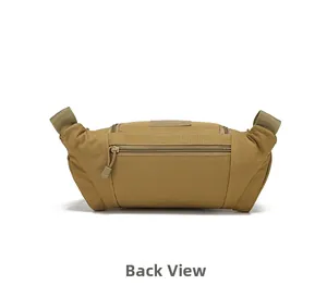 Tactical waist bag back view showing tear-resistant nylon fabric and zipper pocket