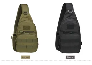 Tactical canvas sling bag detail showing MOLLE system and breathable mesh back panel