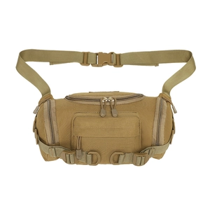 Tactical camouflage outdoor waist bag in khaki durable oxford cloth with multi-pockets