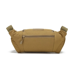 Tactical khaki camouflage waist bag with durable nylon material for outdoor training