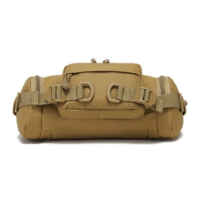 Tactical coyote brown camo waist bag with durable MOLLE system for outdoor hiking and training