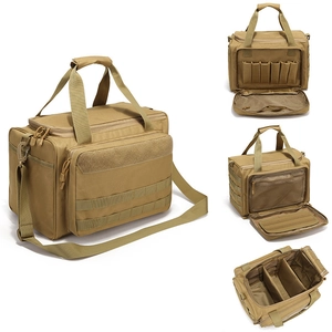 Tactical waterproof tan military shoulder bag with MOLLE webbing and large main compartment
